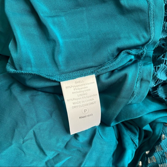 Anthropologie Tracy Reese Teal Blue Godet Knit Dress Fit Flare size Small - Picture 11 of 11